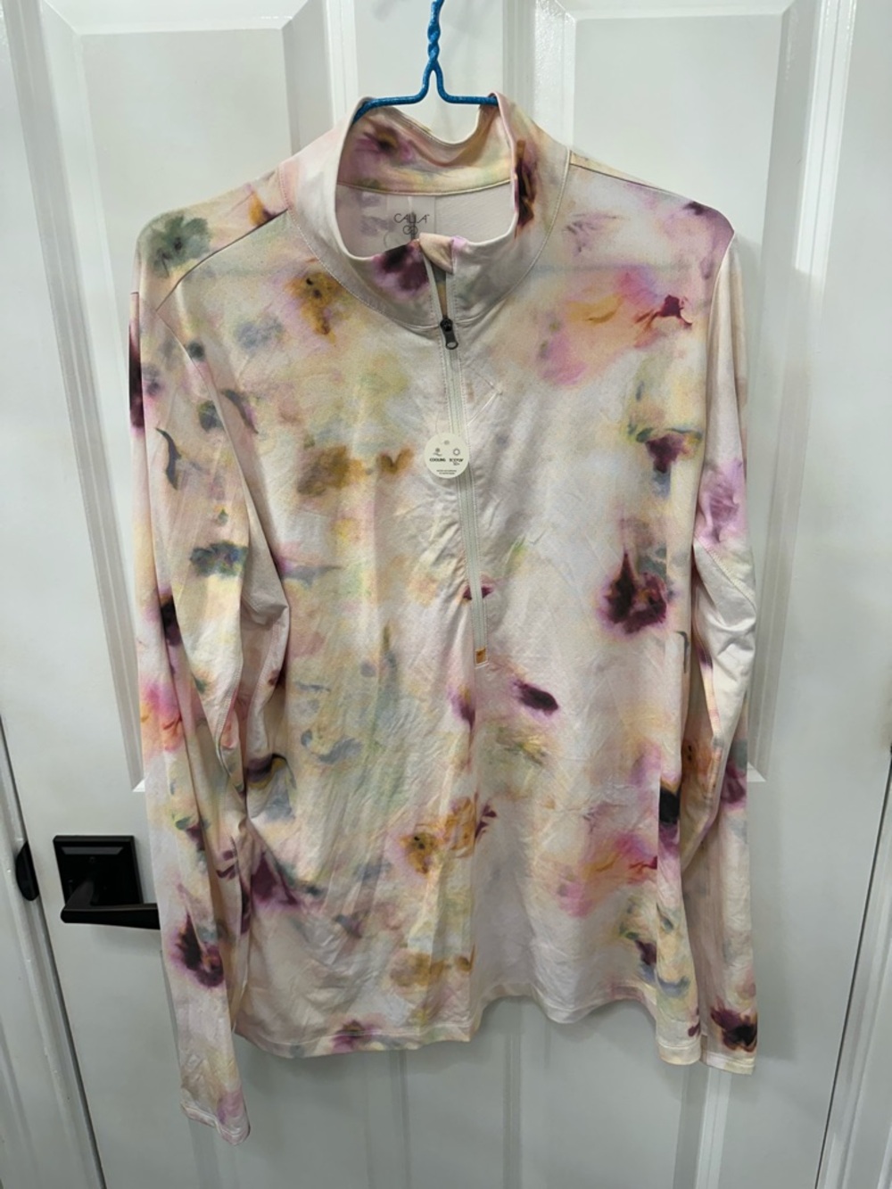 Calia Watercolor Quarter Zip Golf Shirt